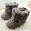 Girl Wool Snow Crib Shoes Winter Baby Boots Crochet Knit Fleece